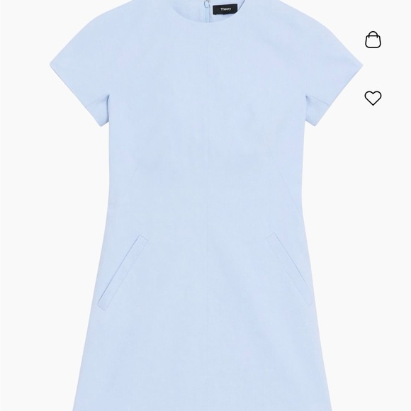 Theory Dolman short sleeve mini dress size 0 blue nwt $346 - Picture 5 of 9